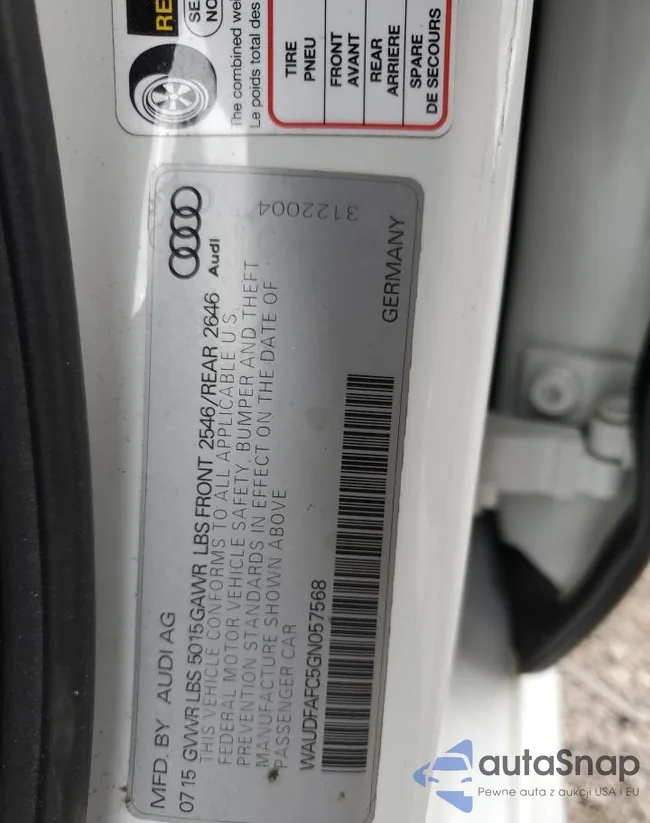 WAUDFAFC5GN057568: 86427655