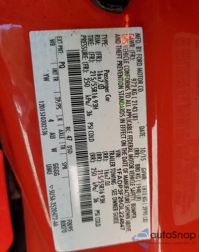 1FADP3F26GL224847: 85813135