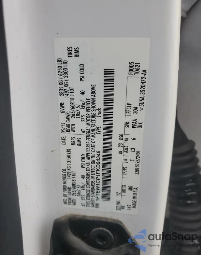 1FTEW1CP1FKD64346: 90304175