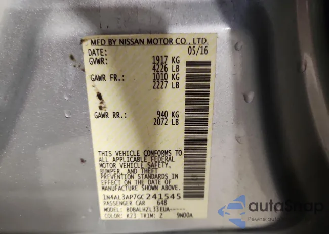 1N4AL3AP7GC241545: 91009075