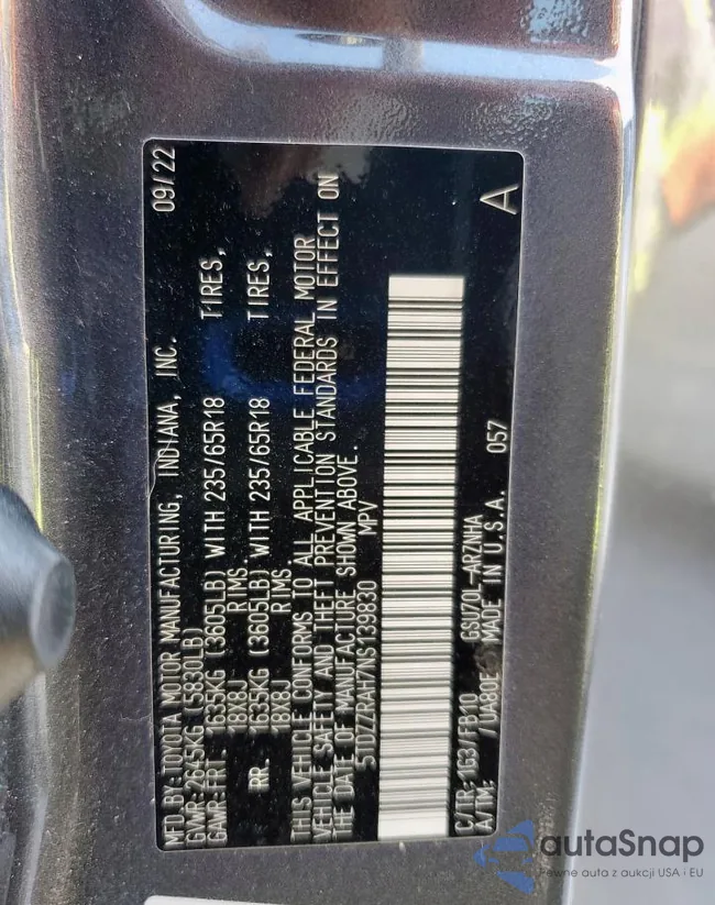 5TDZZRAH7NS139830: 86314935