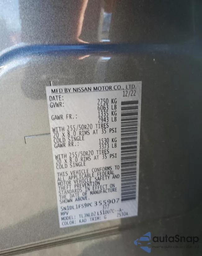 5N1DL1FS9PC355907: 85744715