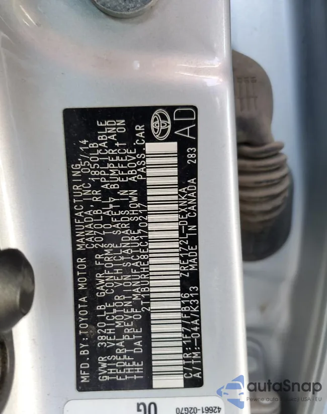 2T1BURHE8EC170217: 85678775