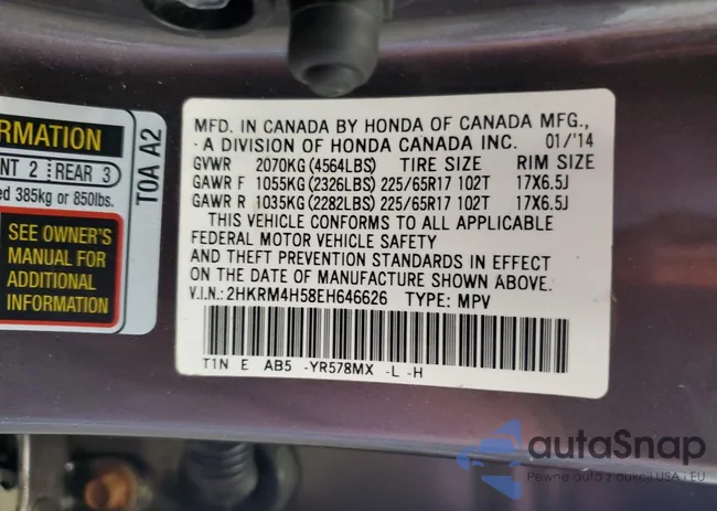 2HKRM4H58EH646626: 85074175