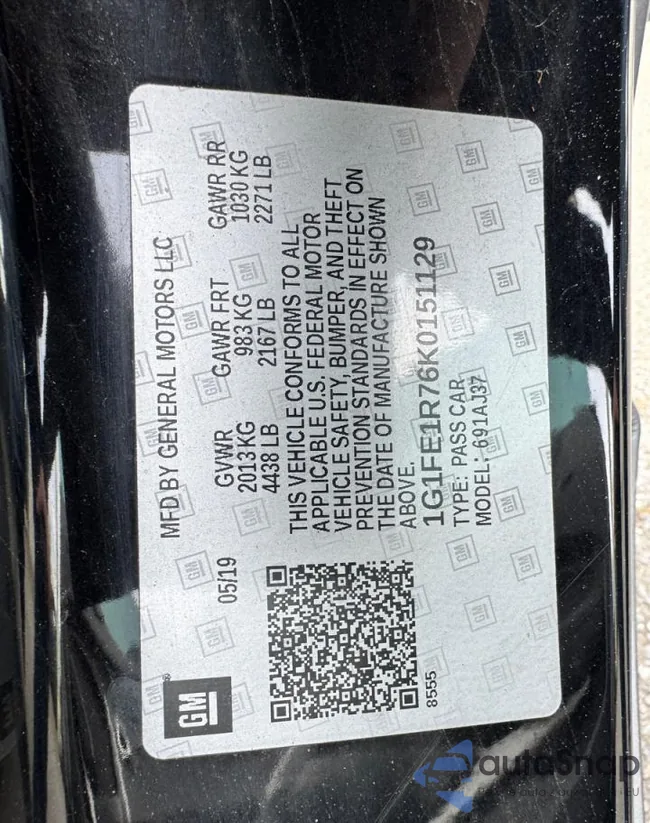 1G1FE1R76K0151129: 86191635