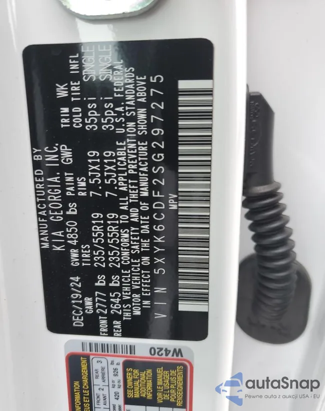 5XYK6CDF2SG297275: 90086015