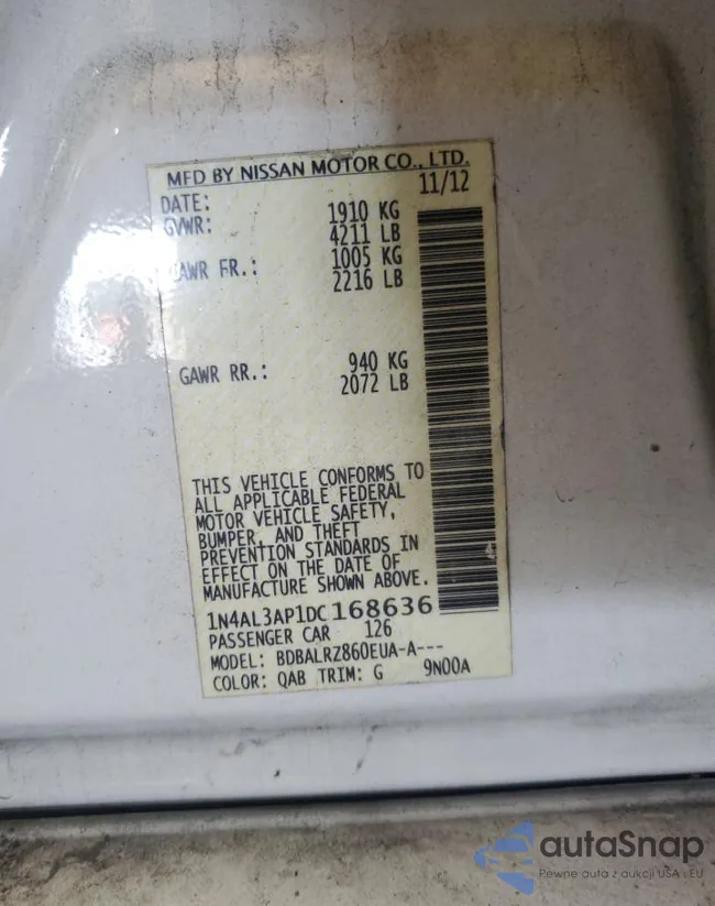 1N4AL3AP1DC168636: 85093645