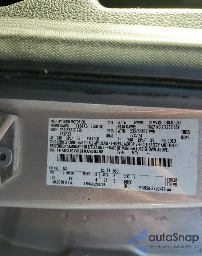 1FMCU9G92HUA86468: 89566315