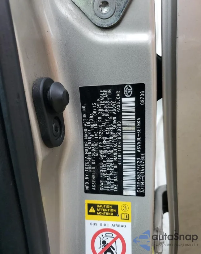 4T4BF1FK4FR509209: 85578255