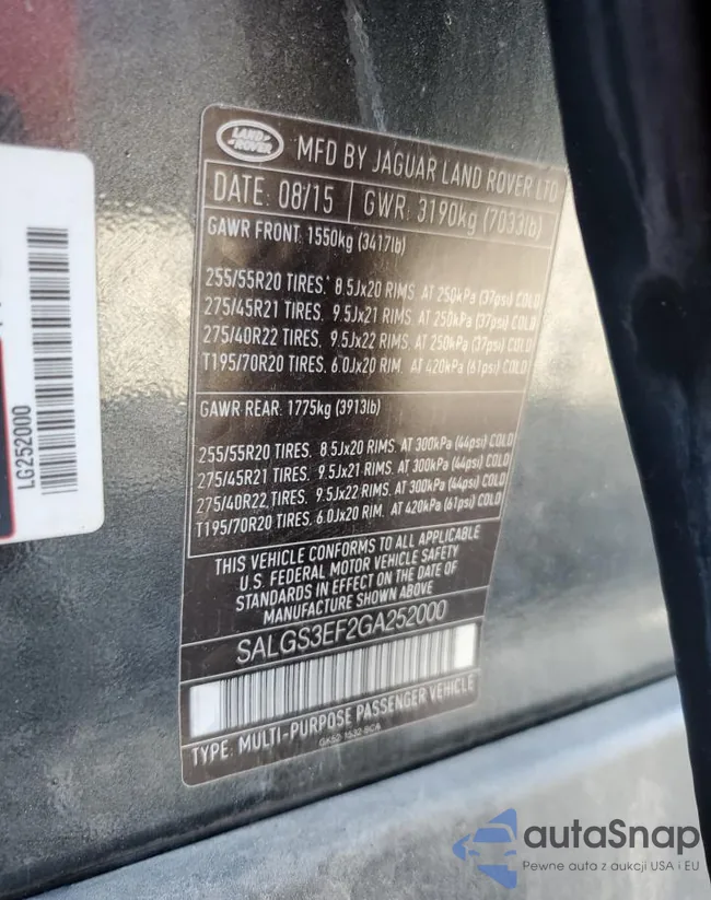 SALGS3EF2GA252000: 87271075