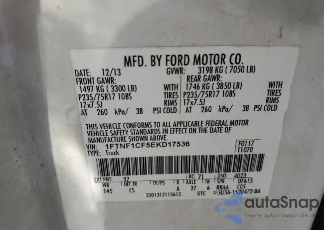 1FTNF1CF5EKD17536: 87407175