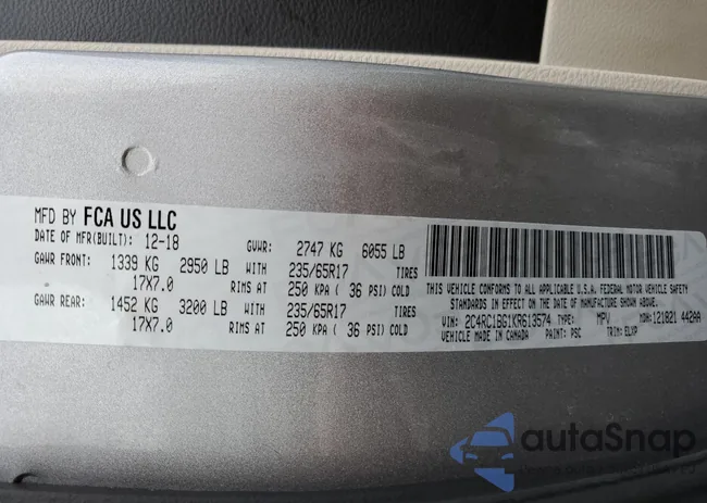 2C4RC1BG1KR613574: 86661505