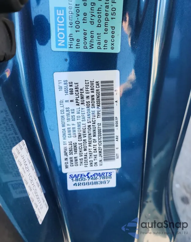 JHMZF1C67CS000712: 90713515