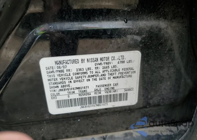 JNKBV61F67M821671: 86657245