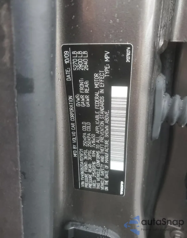 YV4960BZ0A1079731: 86773345