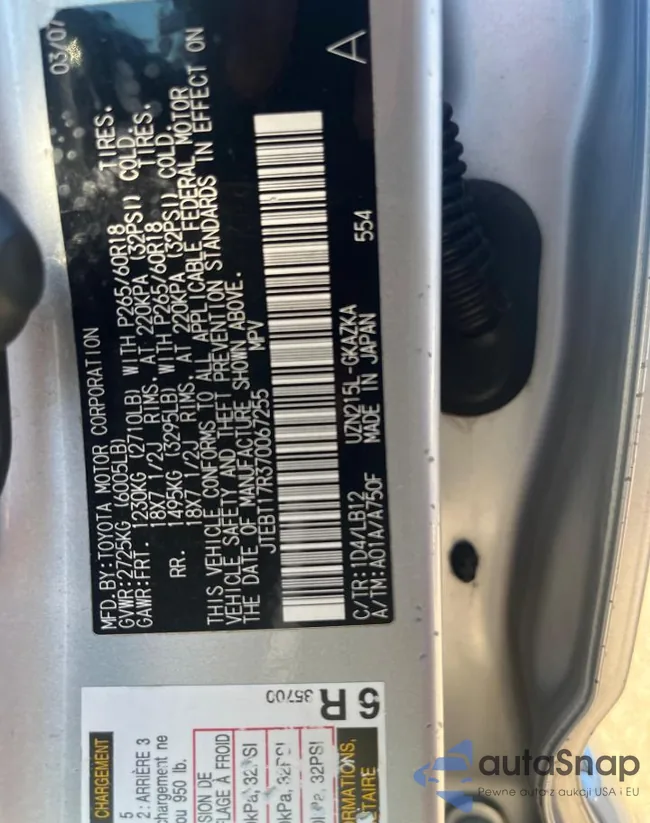 JTEBT17R370067255: 85291255