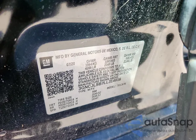 3GNCJLSB7LL314916: 85767905