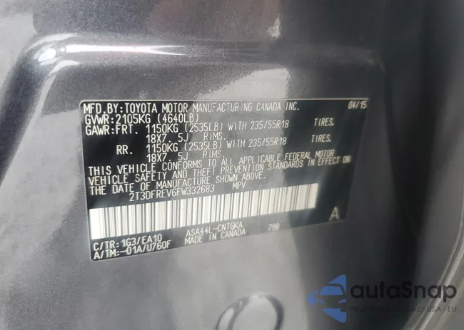 2T3DFREV6FW332683: 85257215