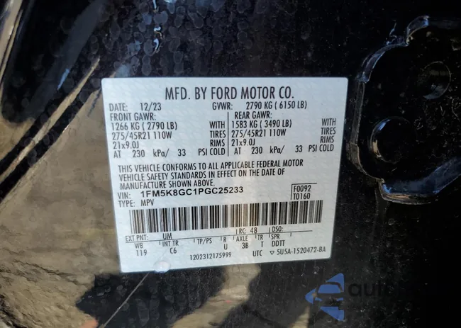 1FM5K8GC1PGC25233: 84919925