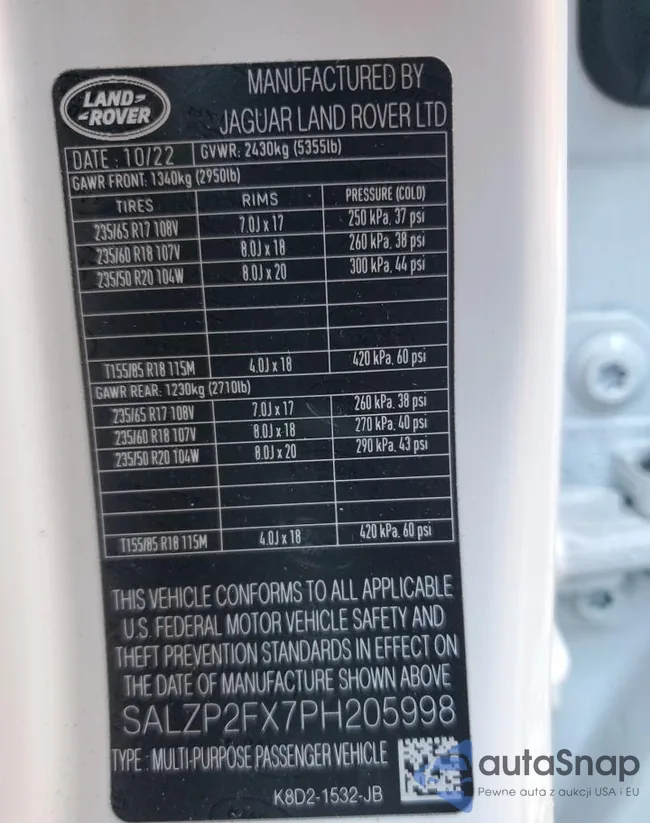 SALZP2FX7PH205998: 86104595