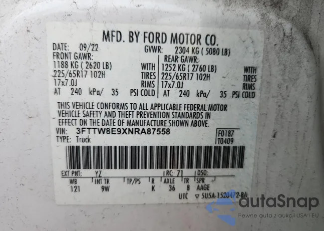 3FTTW8E9XNRA87558: 90048915