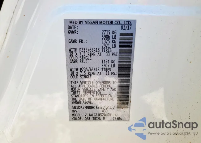 5N1DR2MN0HC657217: 85732735