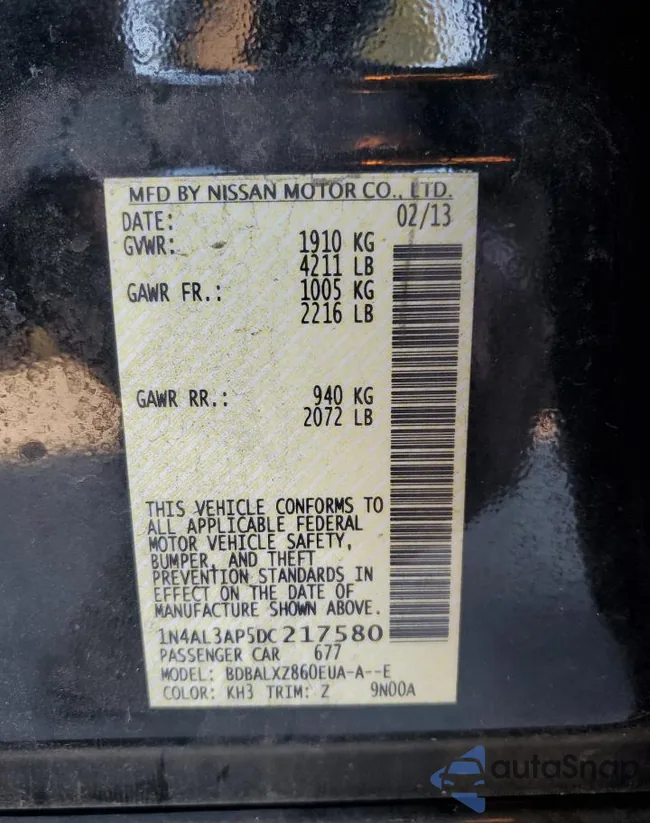 1N4AL3AP5DC217580: 86516285