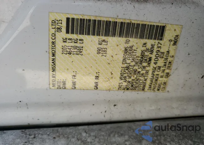 1N4AA6APXGC400937: 85080215