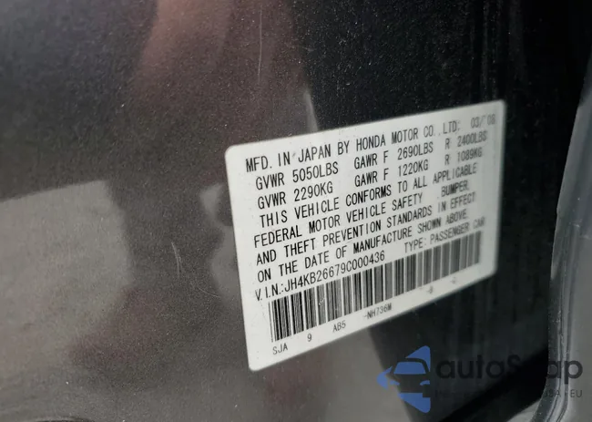 JH4KB26679C000436: 89653165