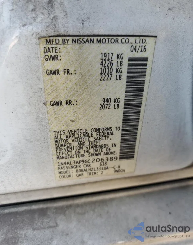 1N4AL3AP9GC206389: 85303055