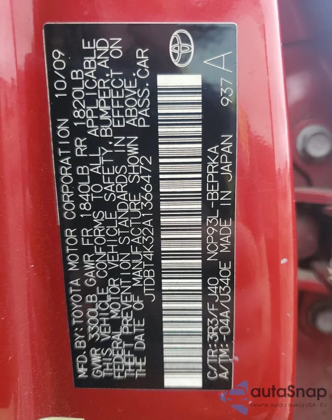 JTDBT4K32A1366472: 87490945