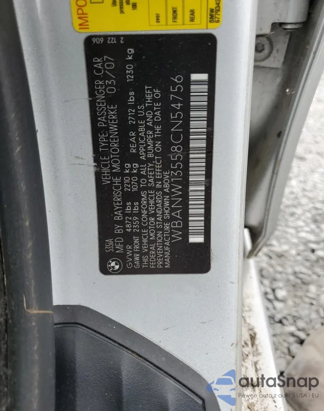 WBANW13558CN54756: 85708055