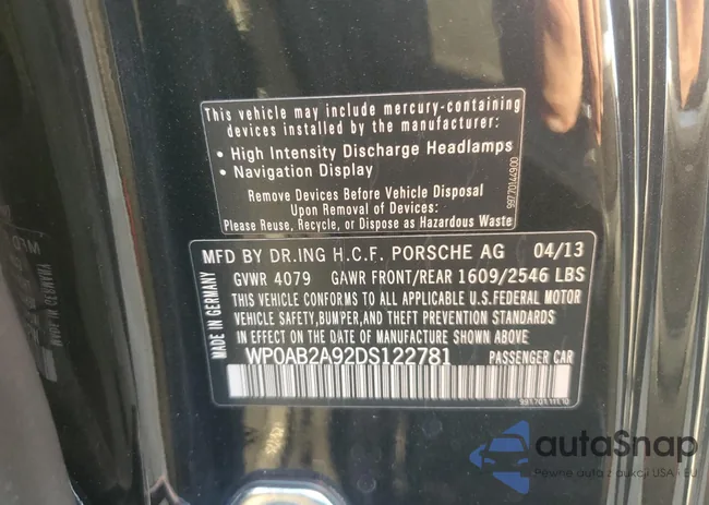 WP0AB2A92DS122781: 82706545