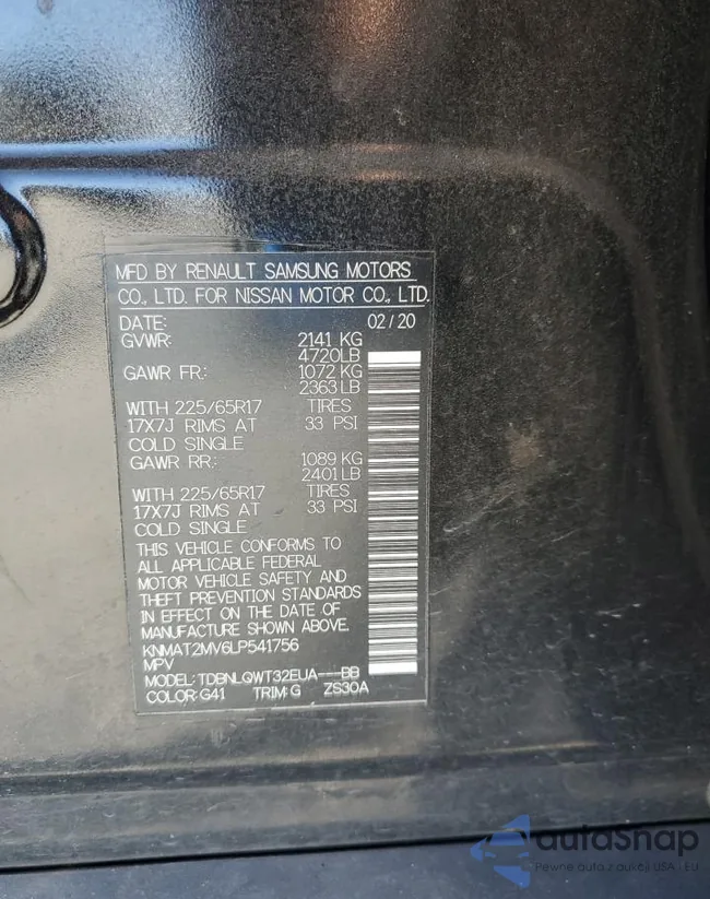 KNMAT2MV6LP541756: 86847085