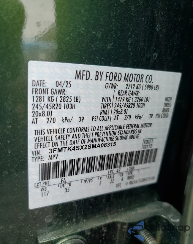 3FMTK4SX2SMA08315: 85380975