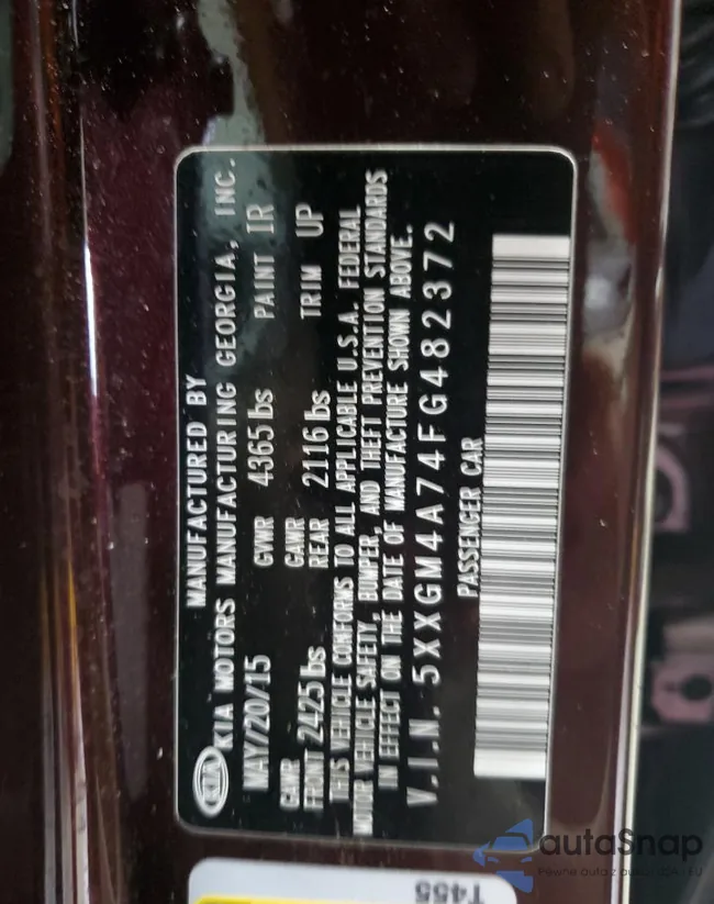 5XXGM4A74FG482372: 89870385