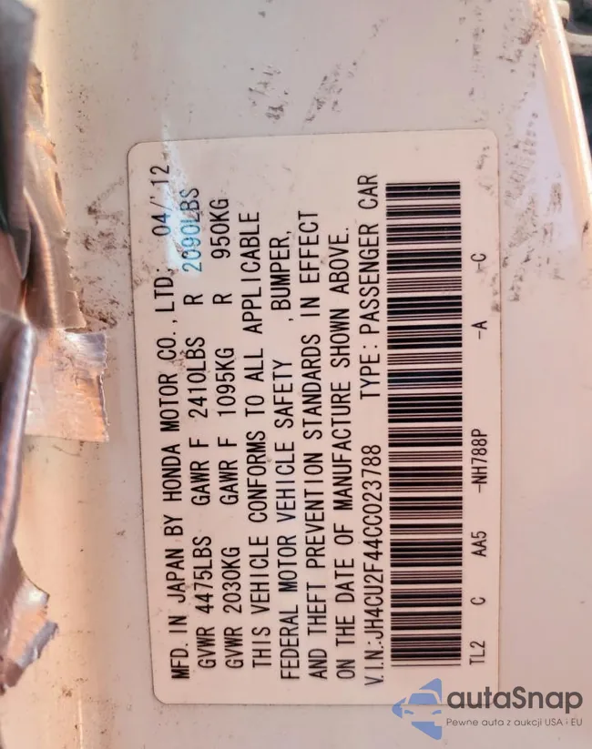 JH4CU2F44CC023788: 86240145