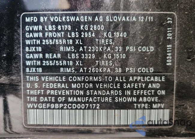 WVGEF9BP2CD007172: 81962995