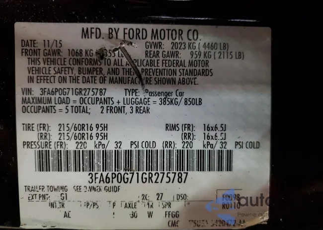 3FA6P0G71GR275787: 86406905