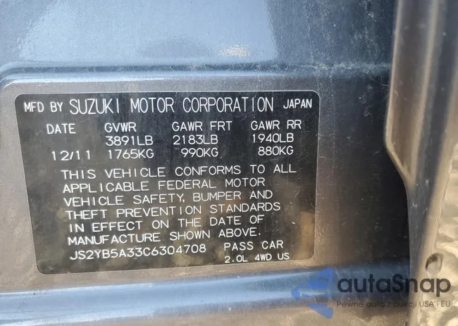 JS2YB5A33C6304708: 89850465