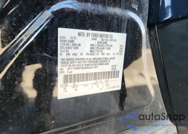 3FTTW8F9XNRA27181: 84916295