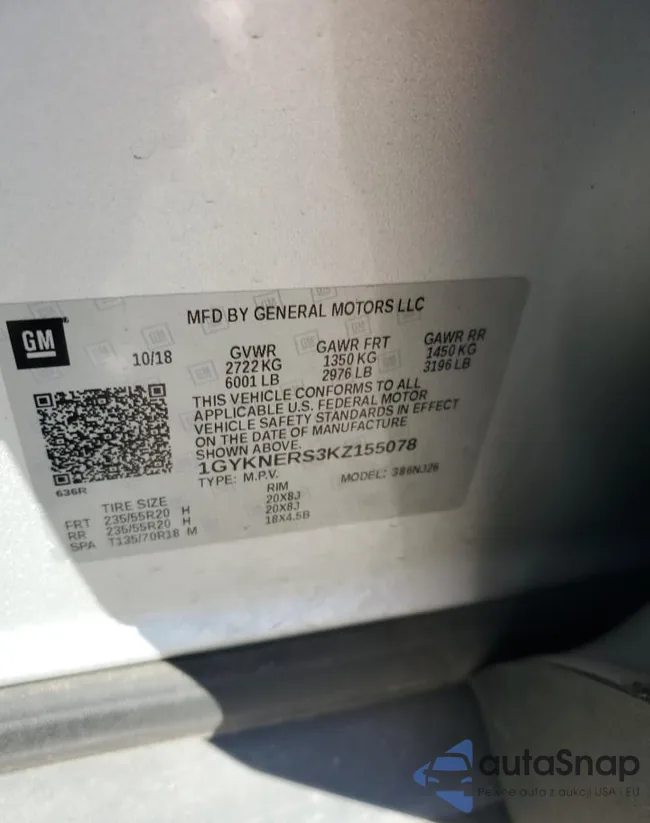 1GYKNERS3KZ155078: 86887695