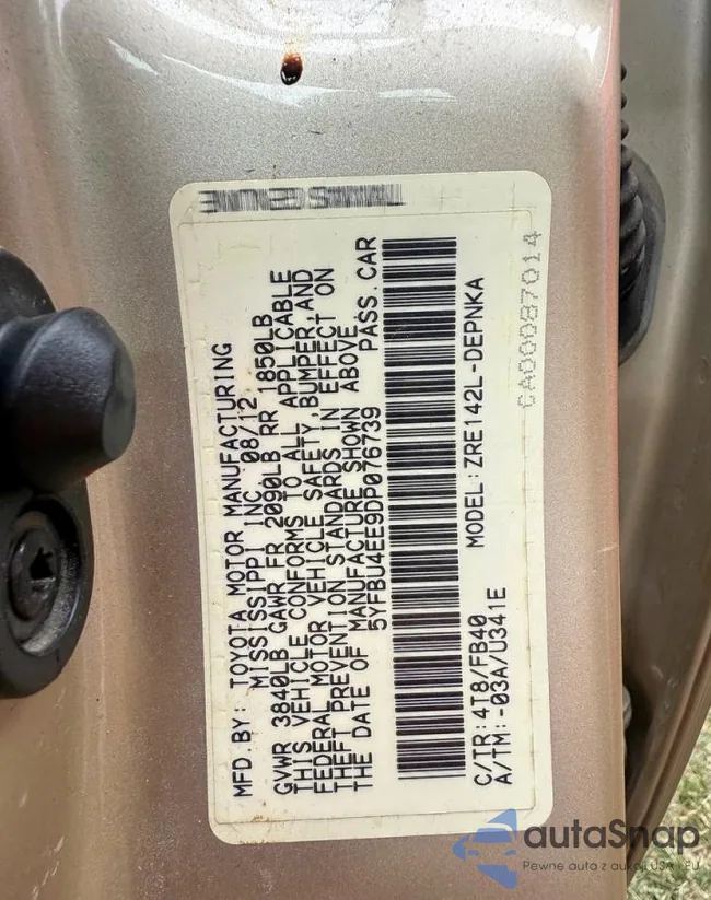 5YFBU4EE9DP076739: 90679605