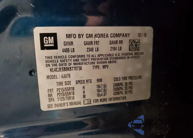 KL4CJESB0KB770738: 82605985