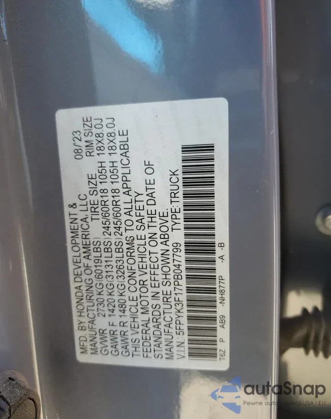 5FPYK3F17PB047799: 89718175