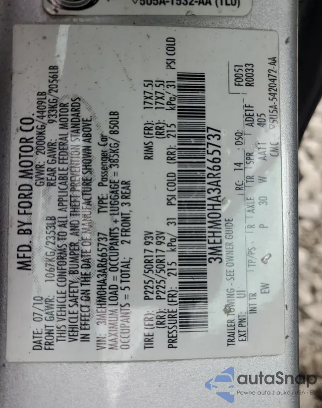 3MEHM0HA3AR665737: 85699965