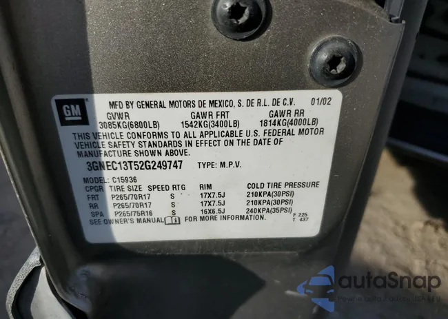 3GNEC13T52G249747: 87427785