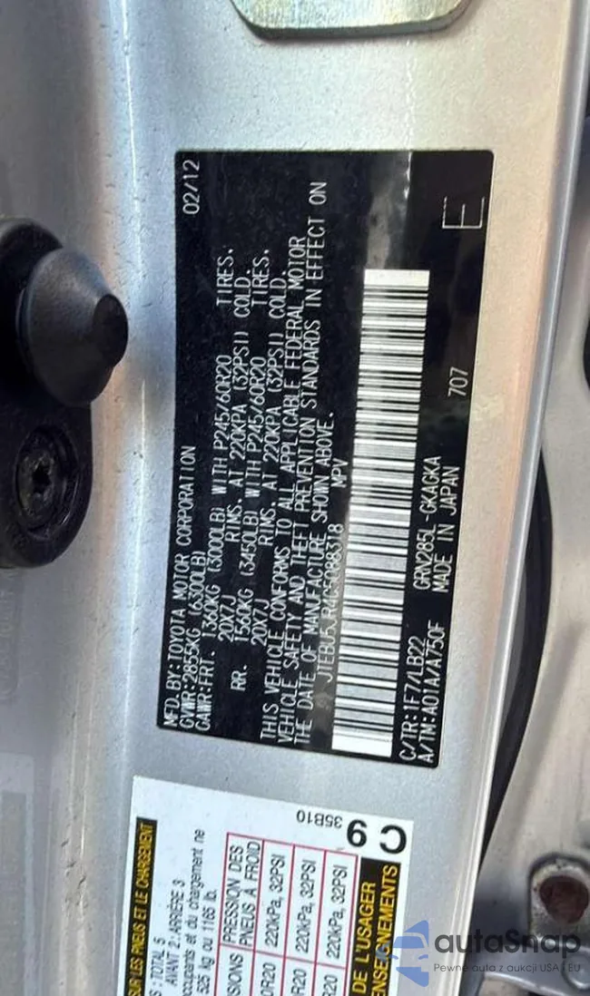 JTEBU5JR4C5088318: 87076205