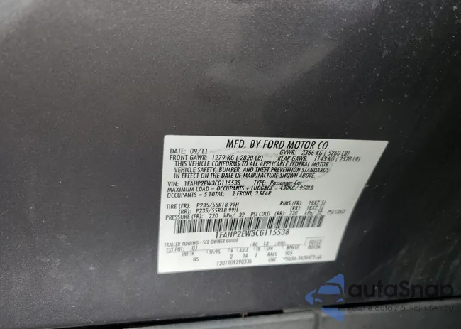 1FAHP2EW3CG115538: 85509225