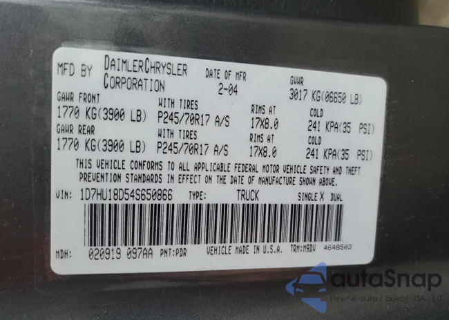 1D7HU18D54S650866: 90903715